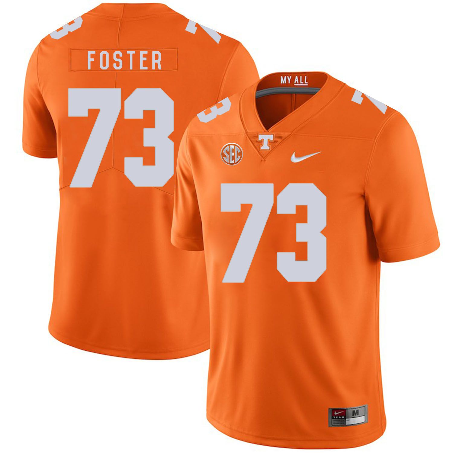 Men Tennessee Volunteers 73 Foster Orange Customized NCAA Jerseys